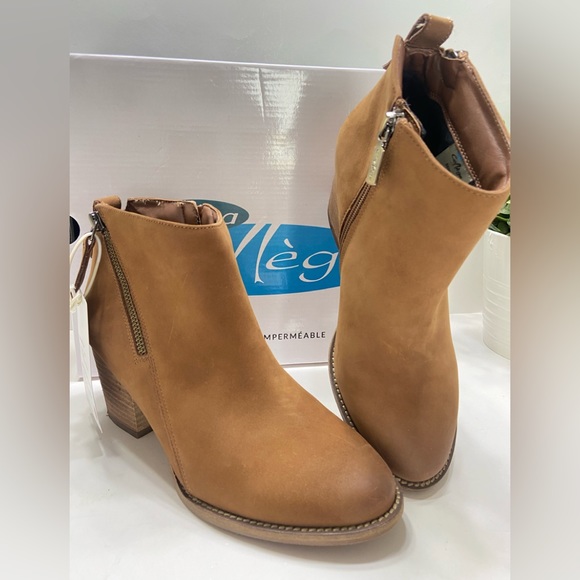 NEW Aqua College Nancy Women’s Waterproof Leather Ankle Boots Cognac Nubuck 7.5 - Picture 10 of 10